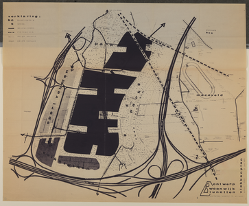 217397 Plattegrond (vlekkenplan) voor een ontwerp van de woonwijk Lunetten in Utrecht.
